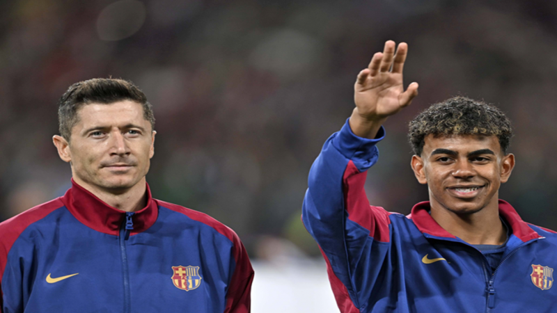 برشلونة يعلن مدة غياب نجميه لامين جمال وليفاندوفسكي عن الملاعب